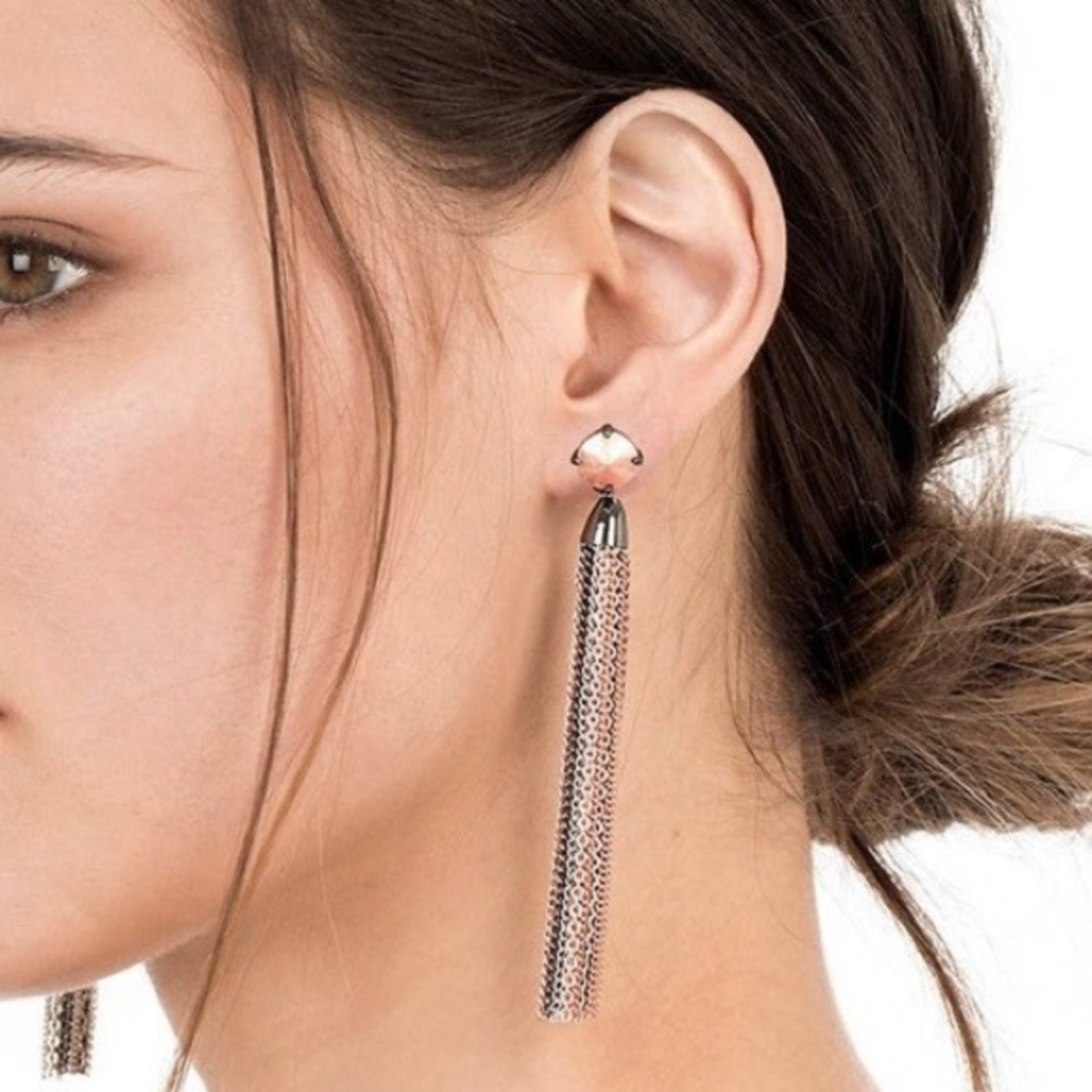 Stella & Dot Mixed Metal Fringe Earrings